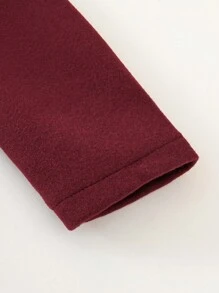 Elladie kids Young Girl Apricot Long Sleeve Double-Breasted Spliced Detail Belted Mid-Length Overcoat, Suitable For Ladylike Style In Autumn And Winter