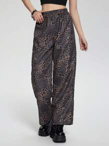 SHEIN Explorewe 青少年女孩休闲时尚厚豹纹街头潮流裤子 - 彩色 - 查看 6