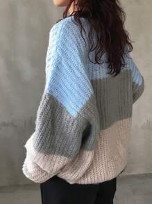 FRIFUL Women's Loose Gradient Thicken Fleece Sweater Fall,Winter - Multicolor - View 2