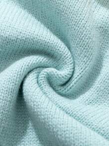 SHEIN 女婴粗针织褶皱毛衣裙，冬季 - 綠色 - 查看 4