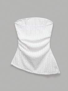 SHEIN EZwear Top bandeau fruncido para mujer