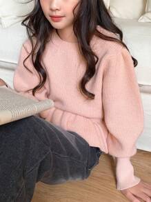 DAZY Tween Girl Crew Neck Sweater, Fall Clothes,Back To School Clothes - Pink - View 7