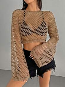 Muchica Áo len dệt kim rộng rãi, đi nghỉ - Lạc đà - Xem 1