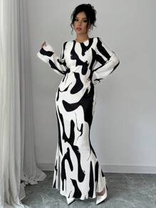 Chiquease Women's Black And White Waist Cinched Dress - Multicolor - View 4
