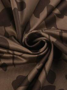 INAWLY Women Long Sleeve All-Over Print Mini Casual Dress - Brown - View 4