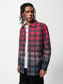 SHEIN Explorewe 青少年男孩前扣长袖格子印花休闲衬衫 - 彩色 - 查看 4