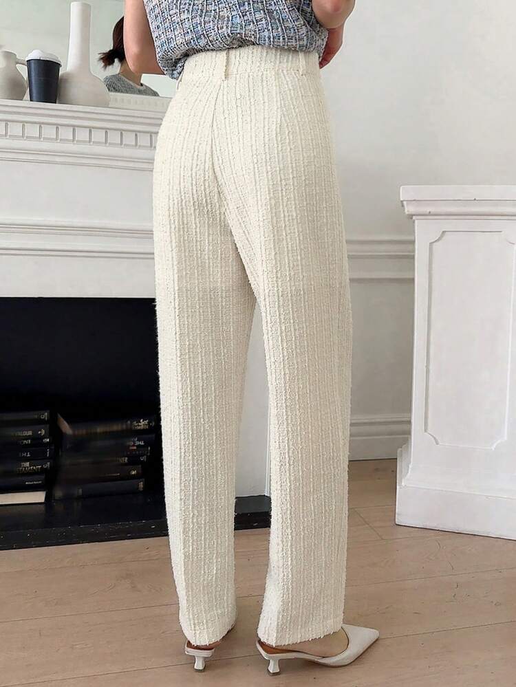 Women's High Waist Slim Fit Straight Leg Trousers