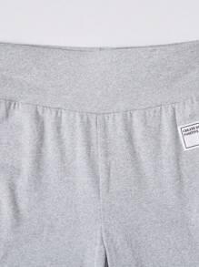 SHEIN Tween 女童字母印花喇叭休闲裤 - 彩色 - 查看 3