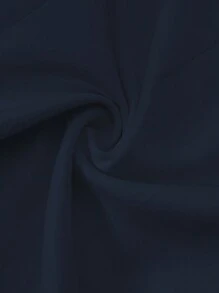 Franclia Summer Casual Solid Color Cuffed Shorts - Navy Blue - View 6