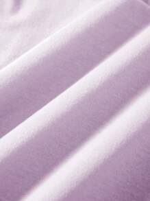 INAWLY 女式夏季宽松动漫人物图案圆领落肩 T 恤，图案 T 恤图案 T 恤女式上衣 - 紫色 - 查看 4