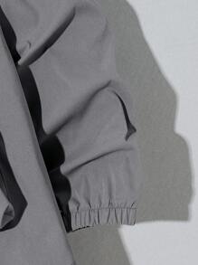 SHEIN Chaqueta ligera con capucha, media cremallera y bolsillos para niño preadolescente, informal, adecuada para uso diario, ocio, viajes, deportes, aplicable para primavera, verano, otoño, invierno