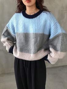 FRIFUL Women's Loose Gradient Thicken Fleece Sweater Fall,Winter - Multicolor - View 3