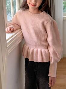 DAZY Tween Girl Crew Neck Sweater, Fall Clothes,Back To School Clothes - Pink - View 5