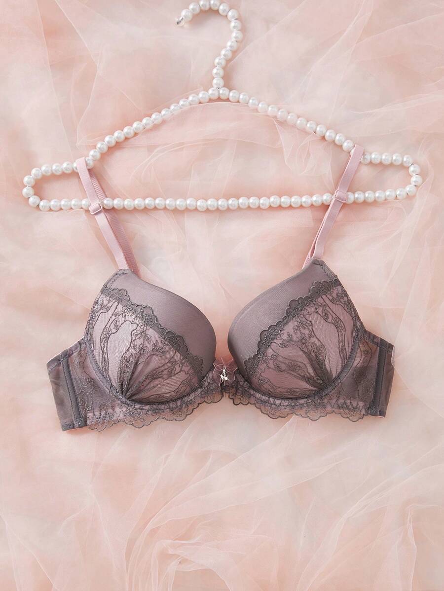 1 Áo ngực có gọng thêu lưới dành cho nữ - xanh quân đội - Xem 1