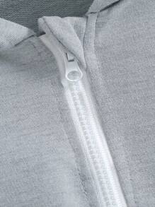 Young Girl Casual Sport Style Half-Zip Up Raglan Long Sleeve Hooded Loose Dress