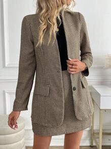 Calvaya Vintage French V-Neck Tailored Women's Suit Set