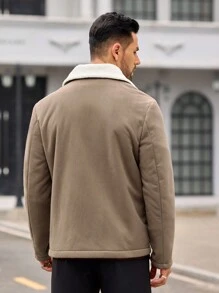 Manfinity VCAY Herren Slim Fit Lässig umkehrbarer thermisch gefütterter Jacke für Herbst und Winter - Braun - Übersicht 6