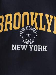 青少年男孩简约时尚休闲校队夹克和撞色数码印花格子紧身睡衣套装 - 彩色 - 查看 4