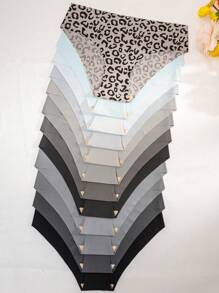 12pcs/Pack Women Seamless Comfort Triangle Panties - Multicolor - View 1