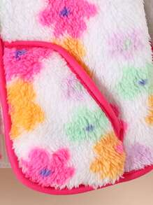 Infant Girls' Warm Contrast Color Trim Floral Fleece Jacket, Autumn/Winter - Monivärinen - Näytä 6