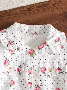 Chaqueta de forro polar con doble cara, cuello de princesa, rose, para niña bebé, para uso casual al aire libre, otoño e invierno - Multicolor - Ver 8