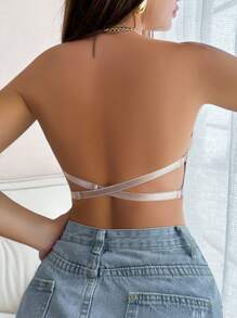 Women's Adjustable Hook-And-Loop Front Closure Seamless Bra With Underwire - Apricot - View 6