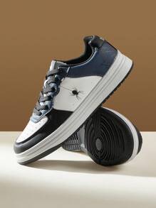 CUCCOO EASI Giày trượt ván thể thao thời trang phong cách Halloween Spider mới nhất của Color Block - Màu xanh lam - Xem 9