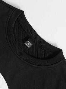 PAVTROS Men's Casual Logo Printed Color Block Pullover Sweatshirt, Spring/Fall