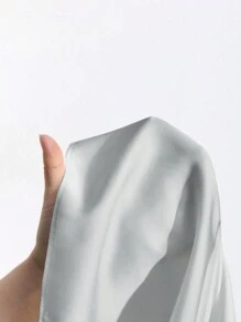 Maija 女式拼色翻领长袖前系带休闲衬衫，春夏 - 灰色 - 查看 7