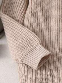 Vestido suéter casual solto de manga comprida com gola alta e manga raglan para meninas pré-adolescentes, outono/inverno