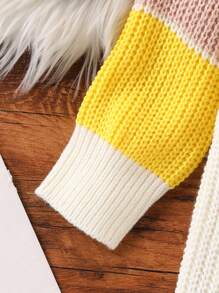 Girls Fashionable Cute Sweater Dress - Multicolor - View 4