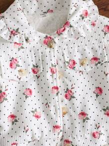 Chaqueta de forro polar con doble cara, cuello de princesa, rose, para niña bebé, para uso casual al aire libre, otoño e invierno - Multicolor - Ver 5