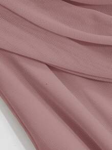 DAZY Abito elegante monospalla a tinta unita, adatto per autunno, feste di compleanno e balli, vestito da donna per l'autunno - Rosa - Visualizzare 7