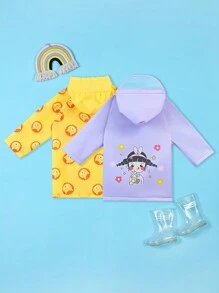 Girls' Cute Print Outdoor Hiking Travel School Waterproof Raincoat