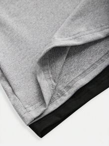 SHEIN 2 件套青少年女孩休闲学院风喇叭裤和时尚黑灰色冬季服装 - 彩色 - 查看 7