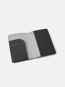 HARRY POTTER X SHEIN 黑色PU皮革图案护照夹，带徽章和字母图案，学院风，礼物，返校季 - 黑色 - 查看 3