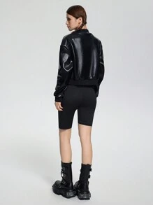 少女休闲黑色夹克和连体衣，秋季 - 黑色 - 查看 2