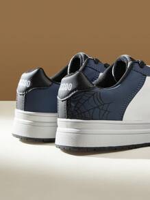 CUCCOO EASI Giày trượt ván thể thao thời trang phong cách Halloween Spider mới nhất của Color Block - Màu xanh lam - Xem 8