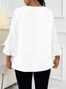 SHEIN LUNE Plus Size Women's Solid Color Minimalist Casual Shirt