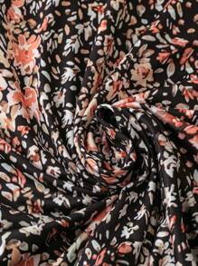 Breezaya Váy dài tay họa tiết hoa nhỏ xinh cho nữ, trang phục đi biển mùa thu dài - Nhiều màu - Xem 4