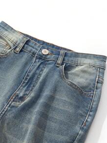 SHEIN Explorewe Tween Boy 百搭破洞洗水牛仔裤