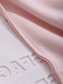 DAZY Women's Letter Print Thermal Lined Hooded Sweatshirt Fall, Winter - Pink - View 8