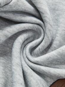 SHEIN LUNE 女士休闲纯色针织圆领长袖宽松运动衫