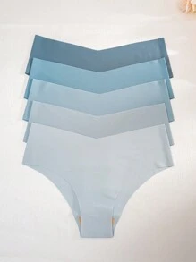 5 条装 女士纯色简约休闲三角裤 - 彩色 - 查看 6