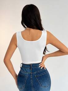 SHEIN PETITE 3 Gói Áo Vest Nữ Ôm Dáng Siêu Ngắn Màu Đen Và Xám Thường Ngày - Nhiều màu - Xem 3