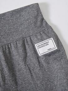 SHEIN Tween 女童字母印花喇叭休闲裤 - 彩色 - 查看 8