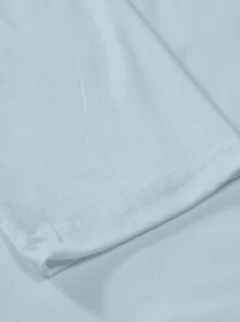 EURMUSE Men Solid Round Neck Tee - Baby Blue - View 4