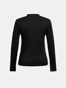 SHEIN 2 piezas Conjunto de niña preadolescente con camiseta de manga corta con estampado de letras y cuello negro, y pantalón de carga verde oliva