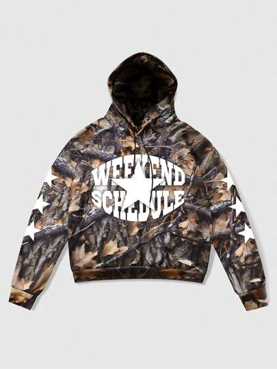 Street Life sweat-shirt à capuche imprimé camouflage branche sèche pour hommes