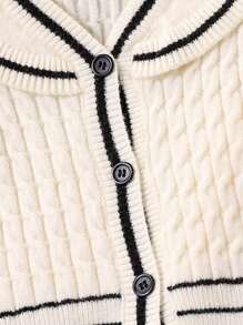 SHEIN Conjunto de 2 peças/roupas de outono para meninas, cardigan de malha grossa e saia curta para meninas pré-adolescentes